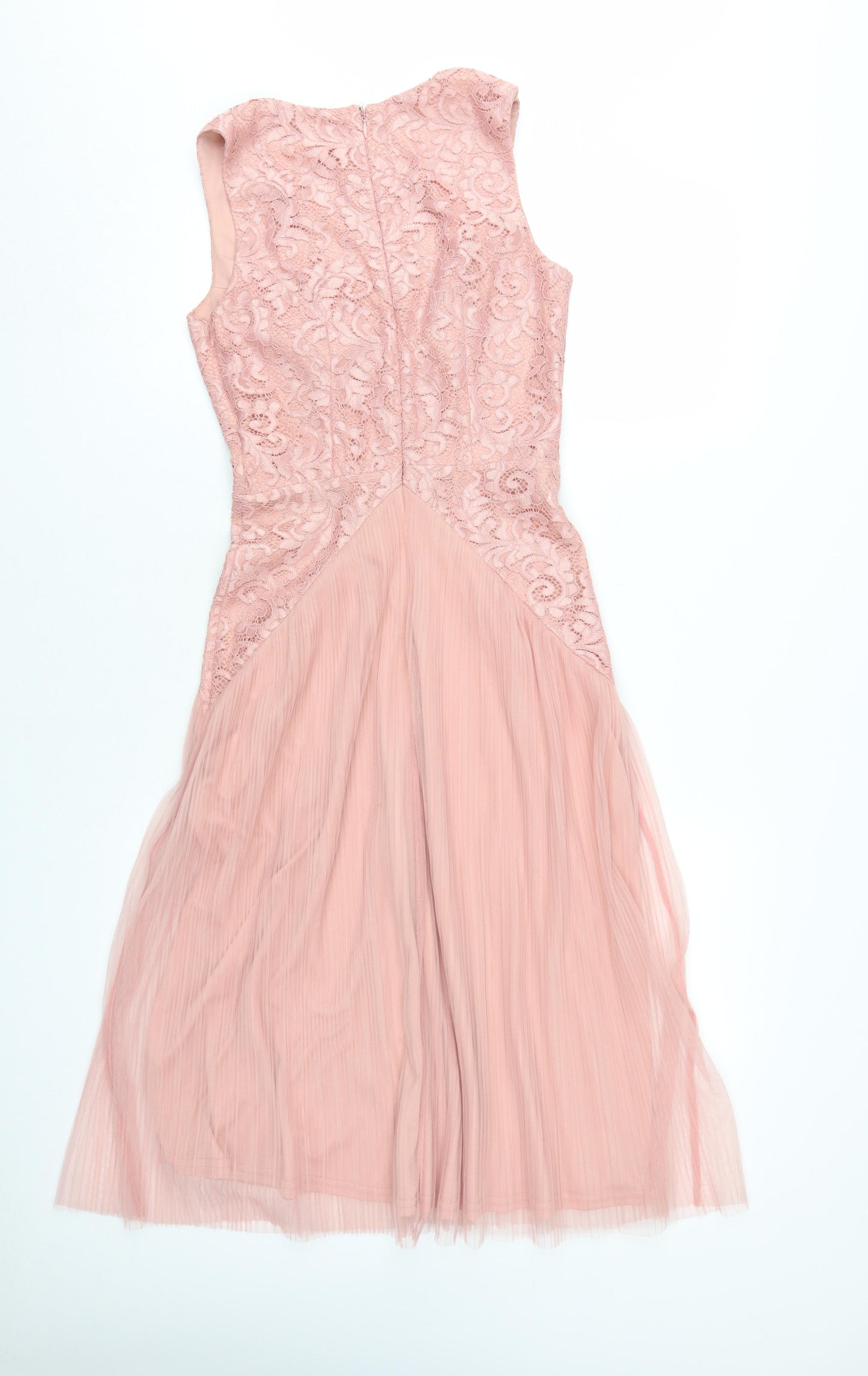 ASOS Women's Pink Lace A-Line Midi Dress