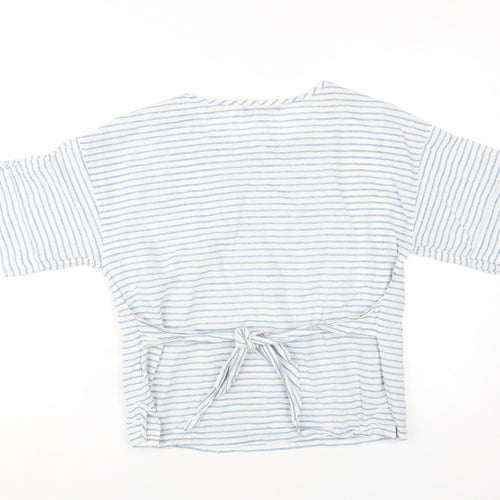 Marks and Spencer Women's White Striped Blouse Size 10