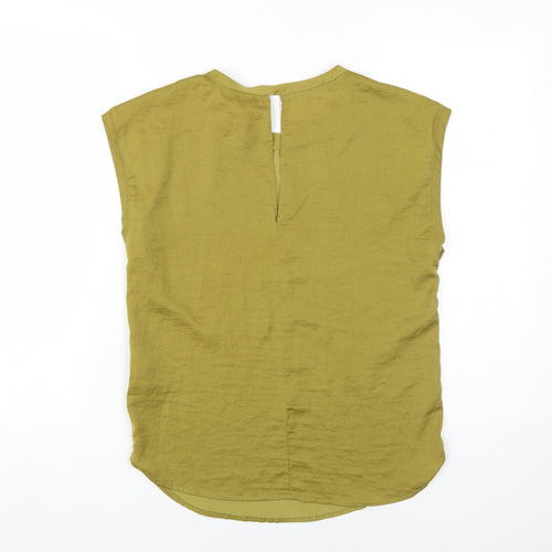 H&M Women's Green Sleeveless Crew Neck Blouse