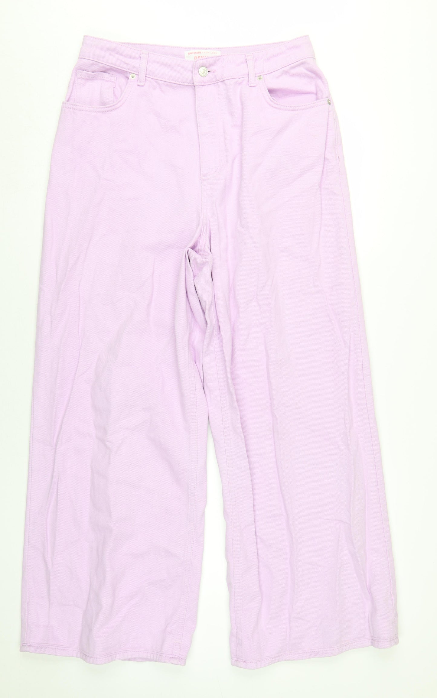 Anne-Marie x New Look Women's Pink Wide-Leg Jeans Size 14
