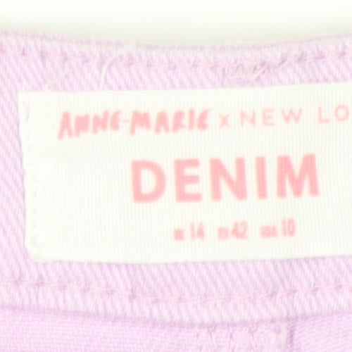 Anne-Marie x New Look Women's Pink Wide-Leg Jeans Size 14