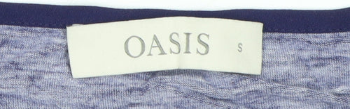 Oasis Women Blue Floral Tunic T-Shirt Size S