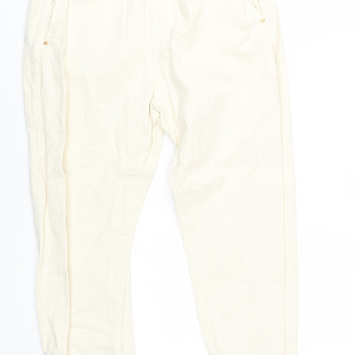 Zara Women Ivory Paperbag Jeans, Size 2, High Rise
