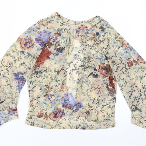 Topshop Women's Floral Blouse, Size 8, Lightweight Chiffon