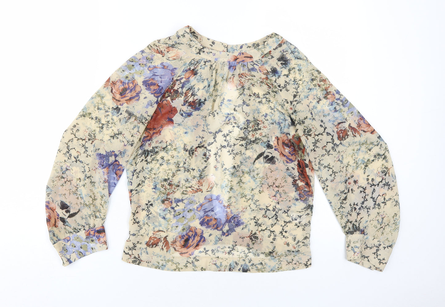 Topshop Women's Floral Blouse, Size 8, Lightweight Chiffon
