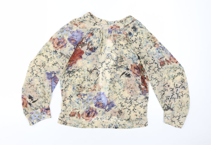 Topshop Women's Floral Blouse, Size 8, Lightweight Chiffon