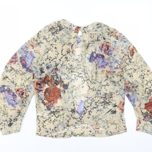 Topshop Women's Floral Blouse, Size 8, Lightweight Chiffon