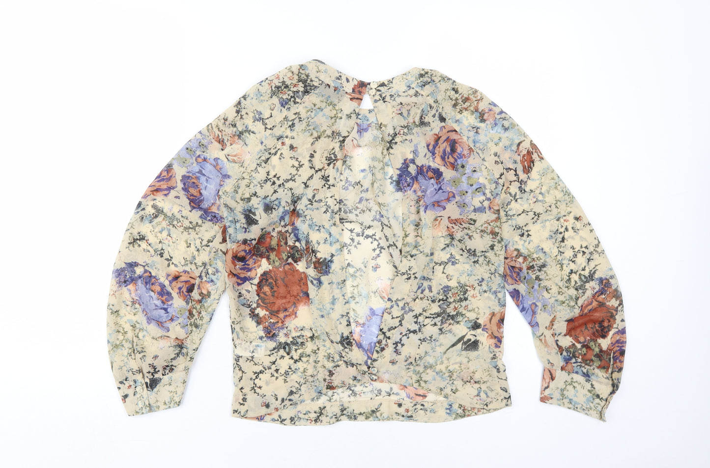 Topshop Women's Floral Blouse, Size 8, Lightweight Chiffon