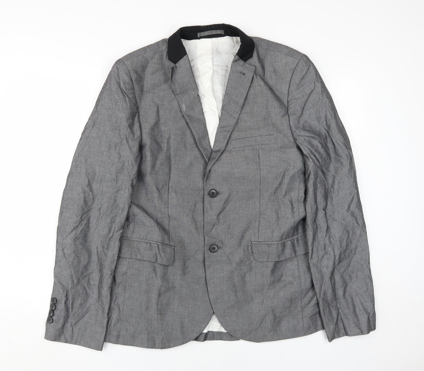TOPMAN Men's Grey Blazer UK Size 40, Cotton, Excellent