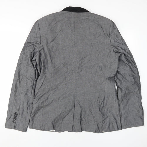 TOPMAN Men's Grey Blazer UK Size 40, Cotton, Excellent