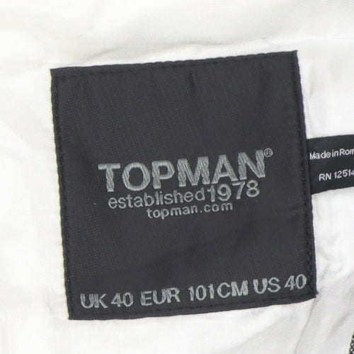 TOPMAN Men's Grey Blazer UK Size 40, Cotton, Excellent