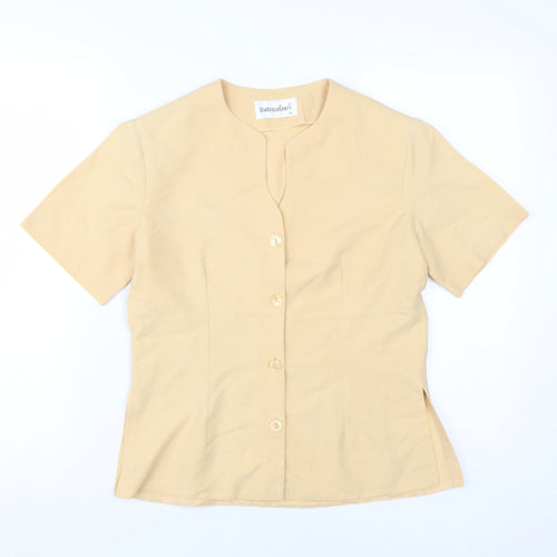 Watercolours Women's Beige Short Sleeve Blouse Size 10