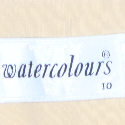 Watercolours Women's Beige Short Sleeve Blouse Size 10
