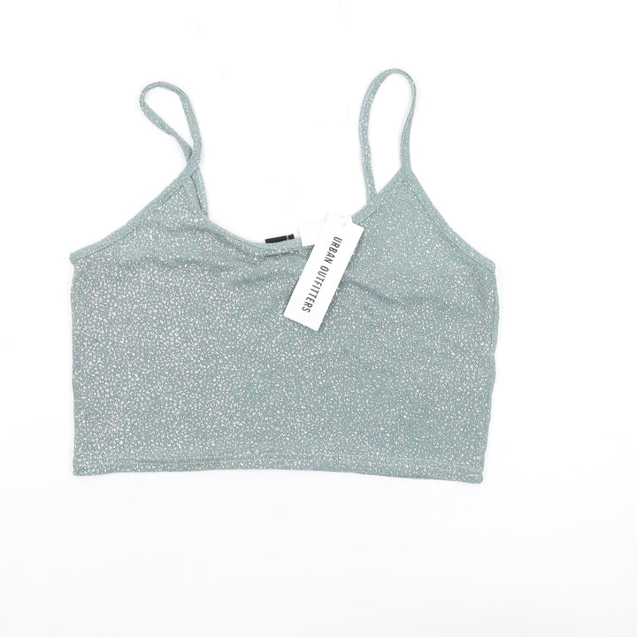 Urban Outfitters Women's Green Glitter Camisole, Size L