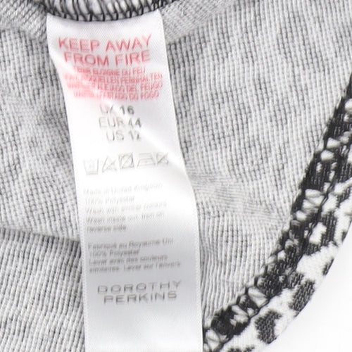 Dorothy Perkins Women's Grey Animal Print Skirt Size 16