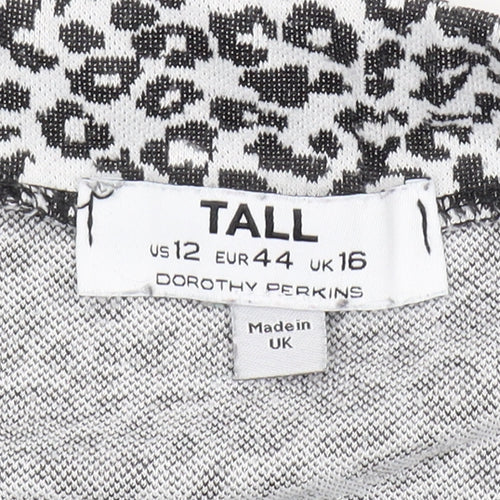 Dorothy Perkins Women's Grey Animal Print Skirt Size 16