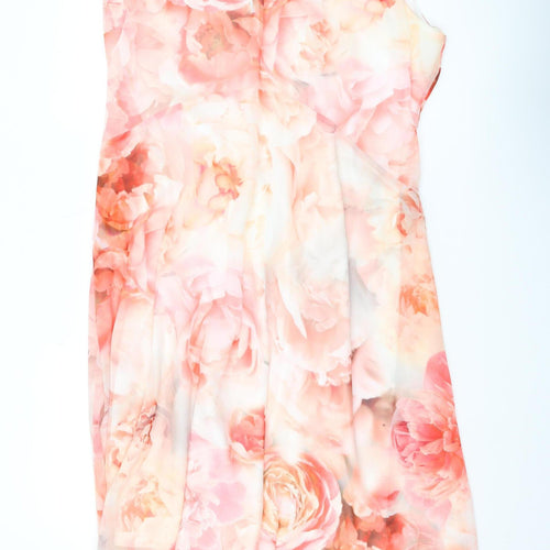 Wallis Women's Pink Asymmetric Floral Midi Dress