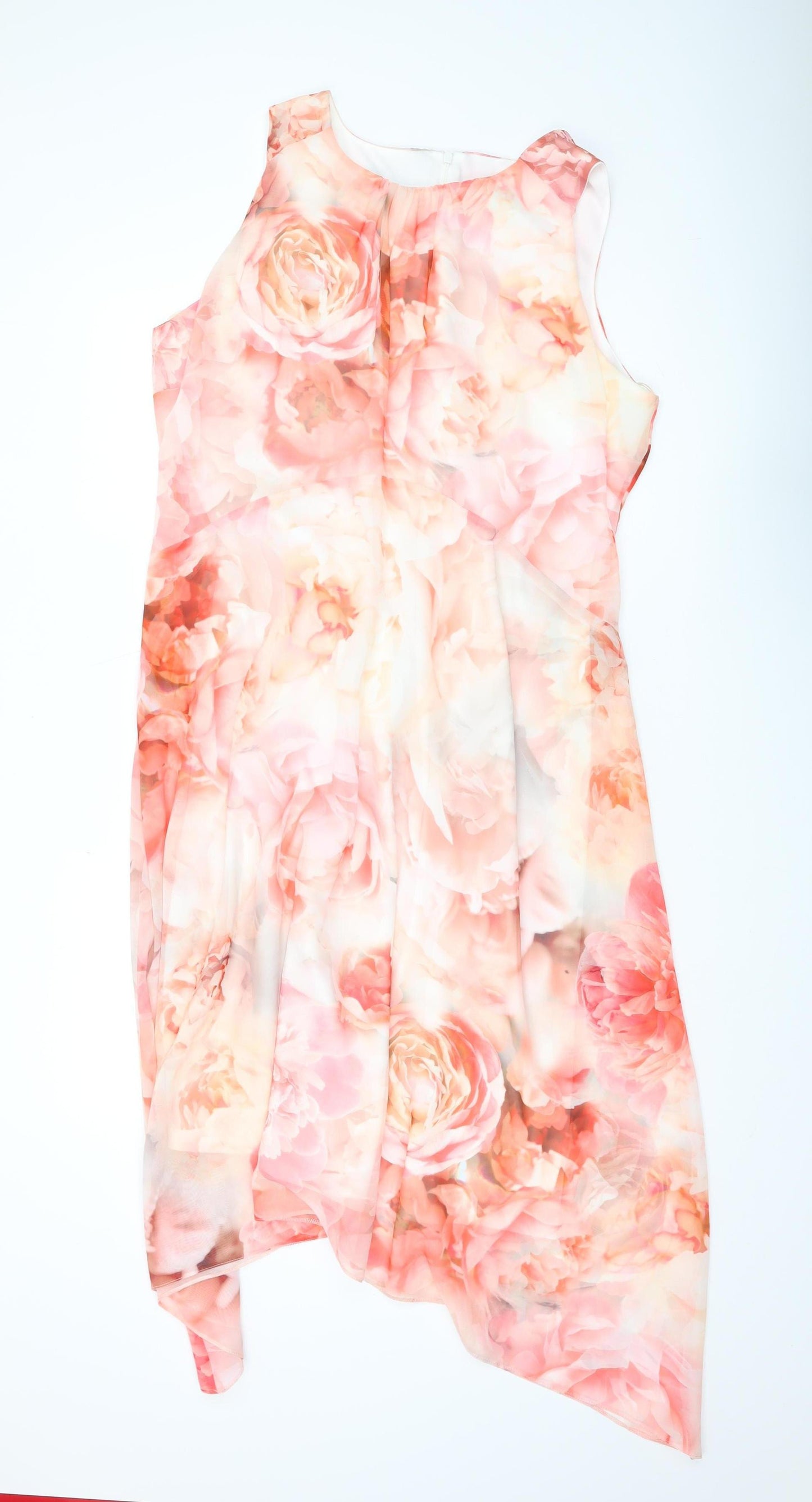 Wallis Women's Pink Asymmetric Floral Midi Dress