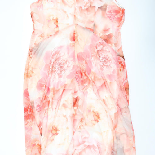 Wallis Women's Pink Asymmetric Floral Midi Dress