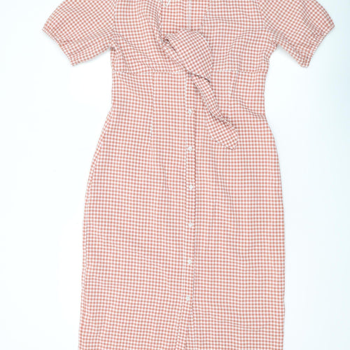 Brave Soul Women's Multicoloured Check Midi Shirt Dress
