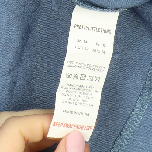 PrettyLittleThing Women's Blue Fit & Flare Dress Size 14