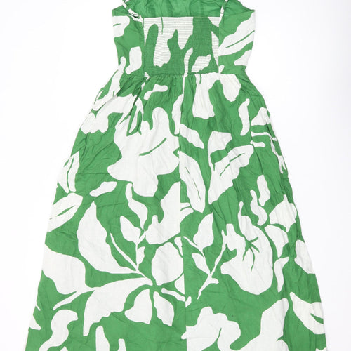 H&M Women's Green Floral Maxi Dress Size 12