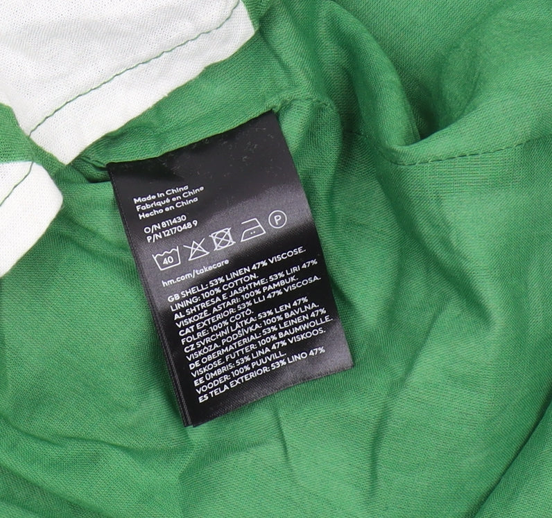 H&M Women's Green Floral Maxi Dress Size 12