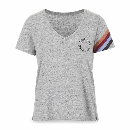 Pink Victoria's Secret Women's Grey V-Neck T-Shirt XS