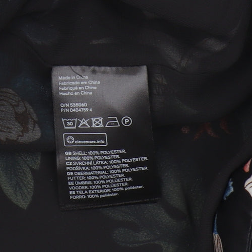 H&M Women's Floral Bomber Jacket, Size 12, Multicoloured