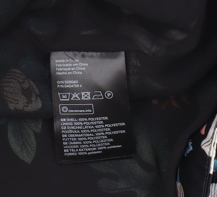 H&M Women's Floral Bomber Jacket, Size 12, Multicoloured