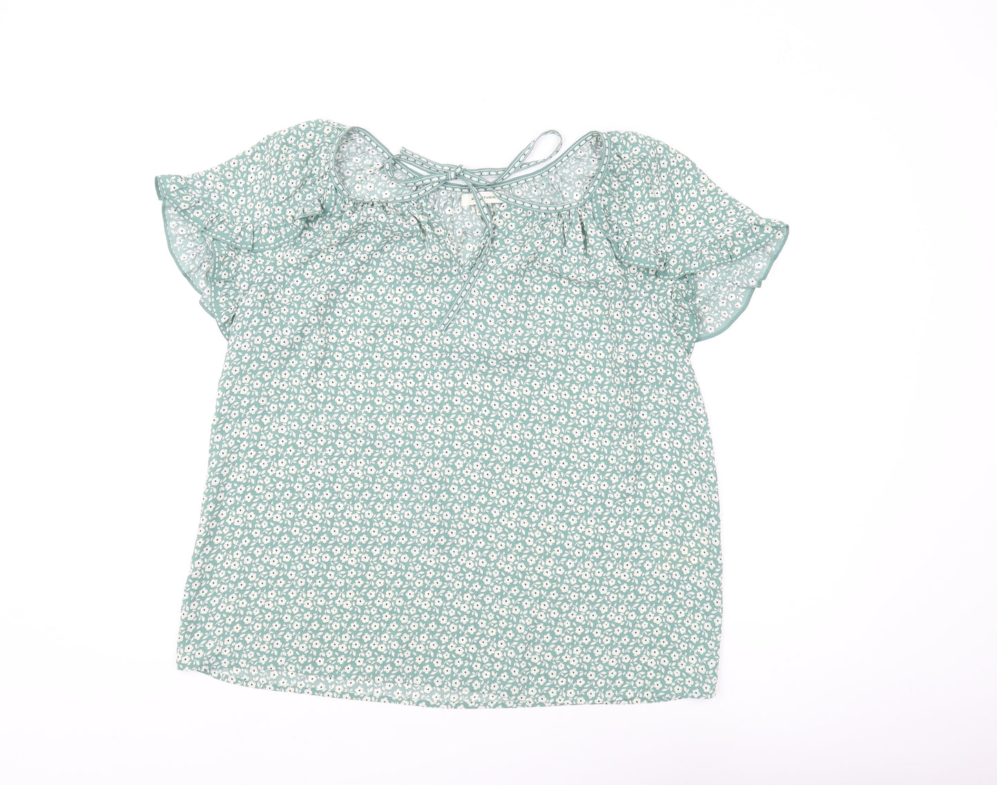 Max Studio Women's Blue Floral Tunic Blouse M