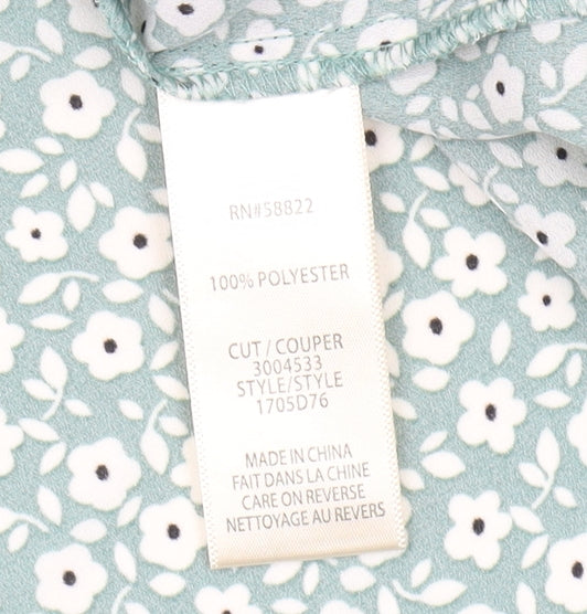 Max Studio Women's Blue Floral Tunic Blouse M