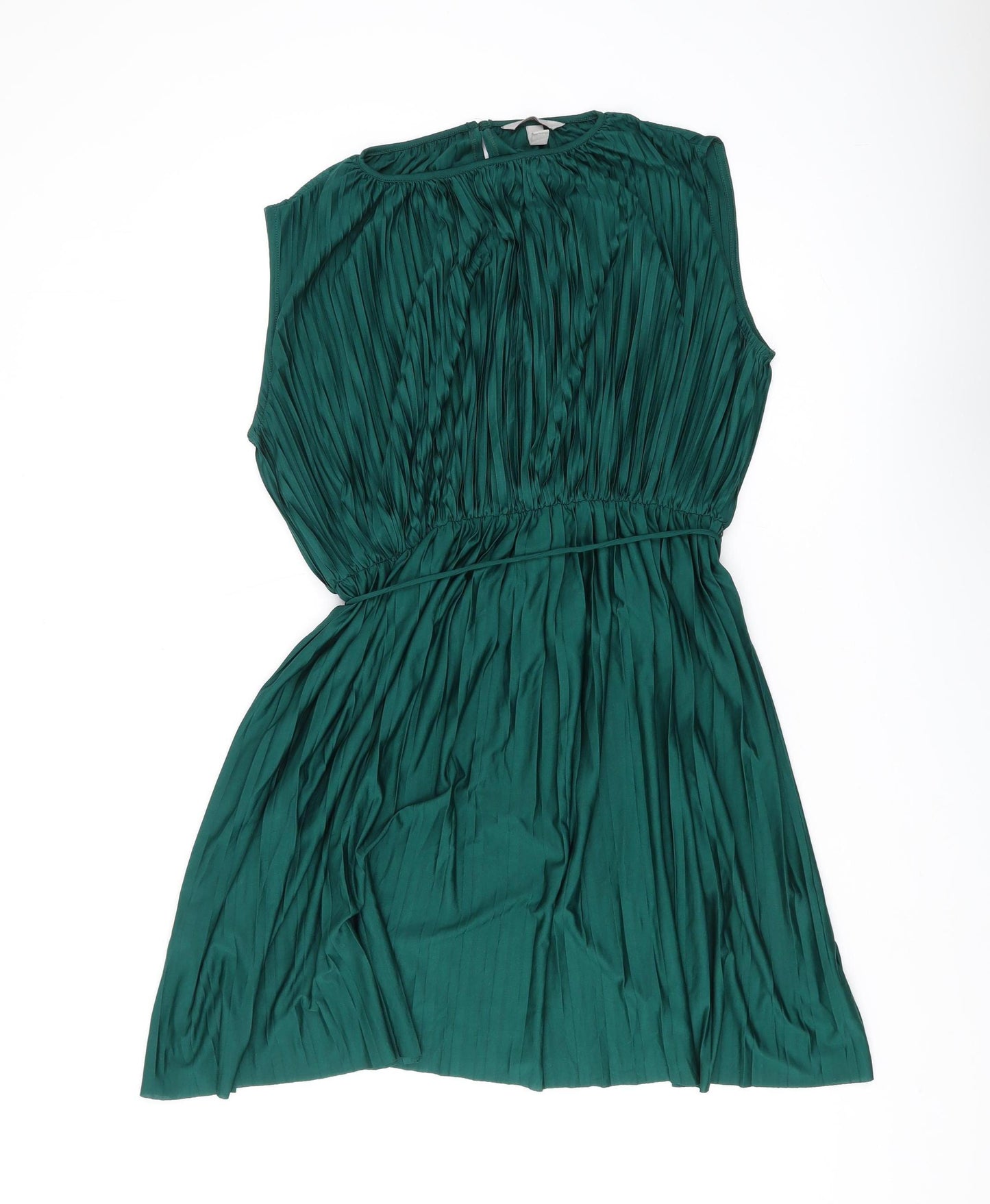 H&M Women's Green Sleeveless Sheath Dress M