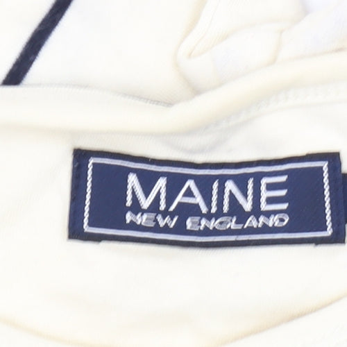 Maine New England Women Ivory Striped T-Shirt Size 12