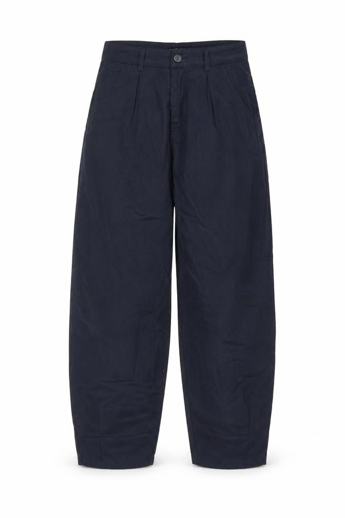 Front view of Motel Rocks Women's Black Straight Cotton Trousers, size S