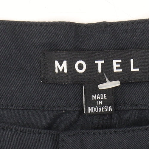 Motel Women's Black Straight Cotton Trousers Size S