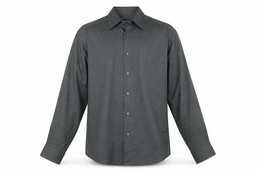 Front view of Marks & Spencer Men's Green Vintage Button-Up Shirt, size 15