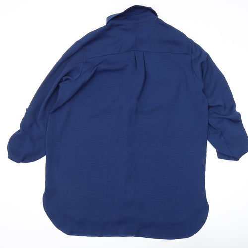 Johnny Favourite Women's Blue Button-Up Shirt Size 16