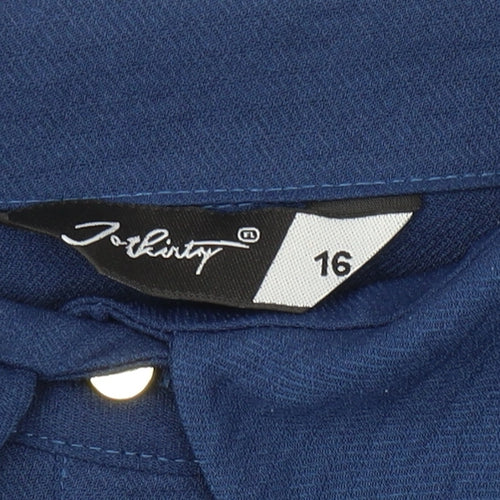 Johnny Favourite Women's Blue Button-Up Shirt Size 16