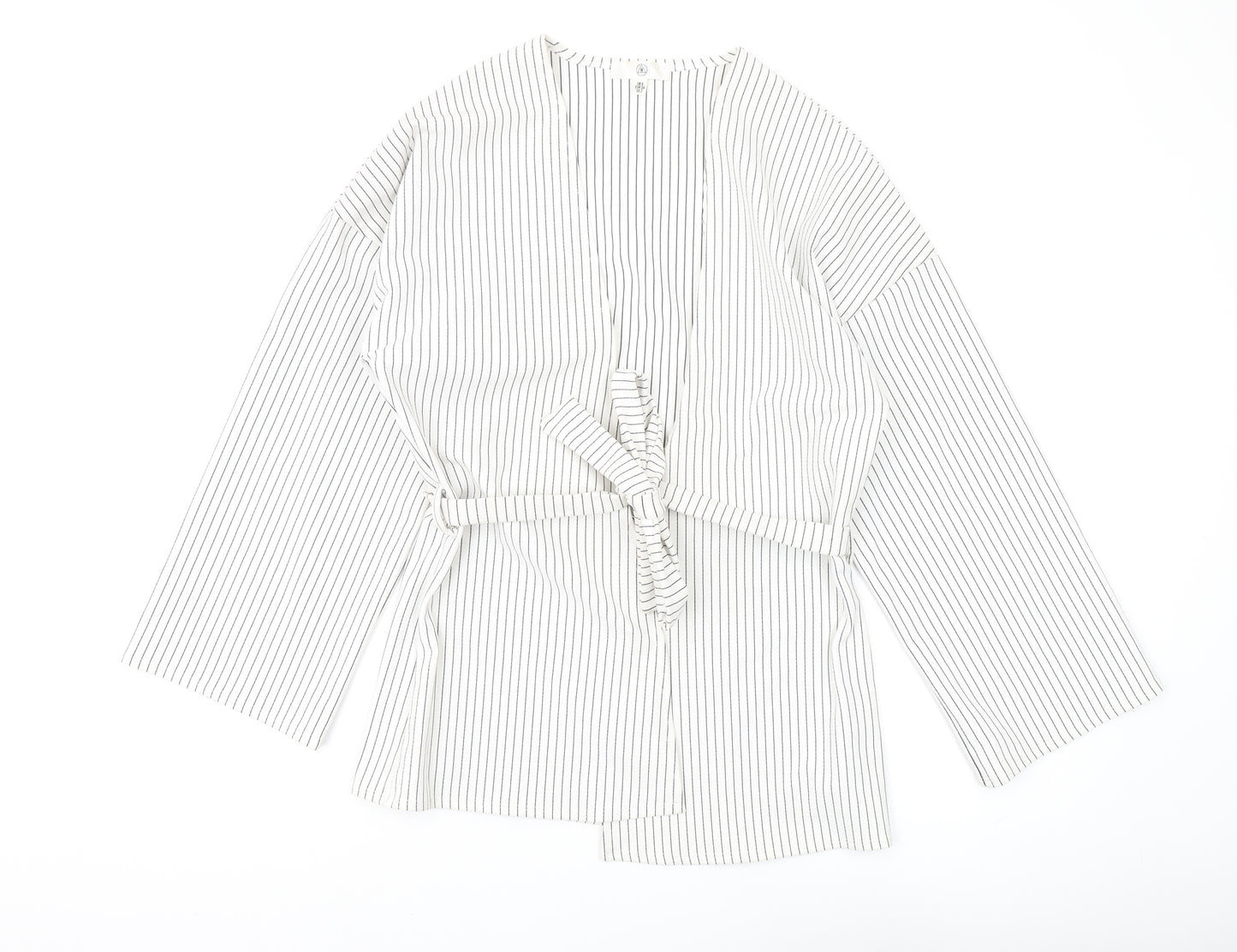 Missguided Women's White Striped Kimono Top UK Size 6