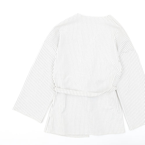 Missguided Women's White Striped Kimono Top UK Size 6
