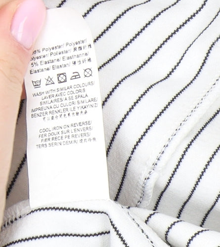 Missguided Women's White Striped Kimono Top UK Size 6