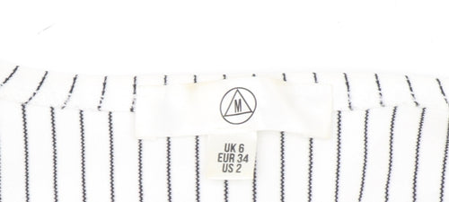 Missguided Women's White Striped Kimono Top UK Size 6