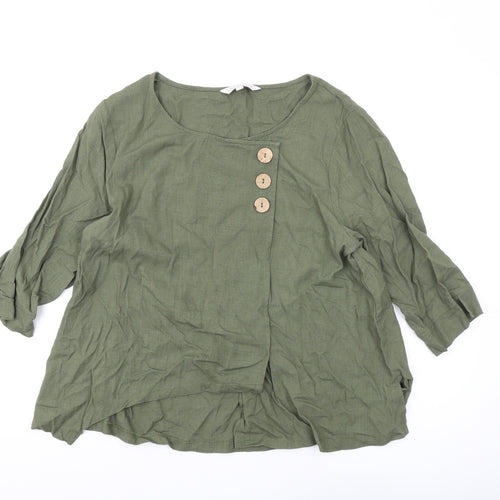 Apricot Women's Green 3/4 Sleeve Top Size 16