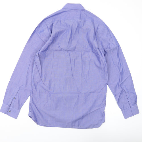 Marks and Spencer Men's Blue 38 Classic Long Sleeve Shirt