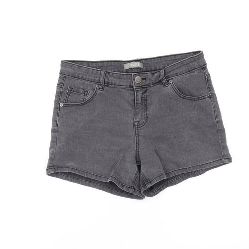 Oasis Women's Black Denim Shorts, Size 12, Casual Comfort