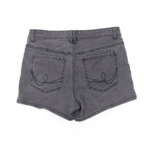 Oasis Women's Black Denim Shorts, Size 12, Casual Comfort