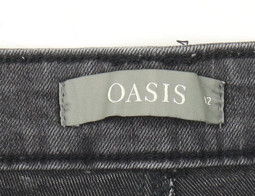 Oasis Women's Black Denim Shorts, Size 12, Casual Comfort