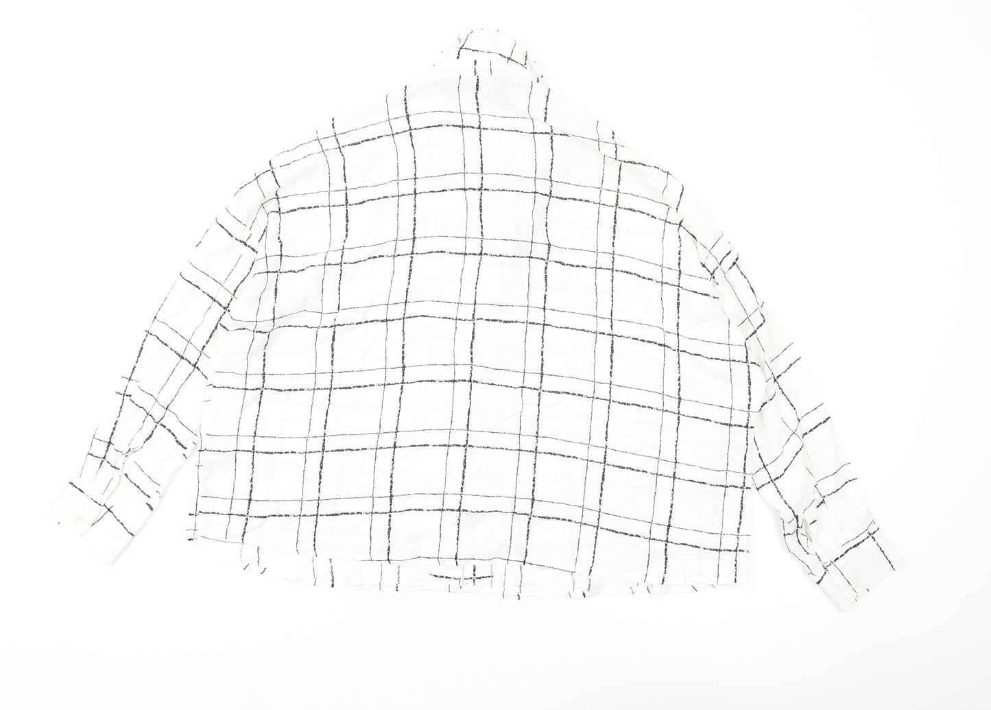 ASOS Women's White Check Button-Up Shirt Size 10
