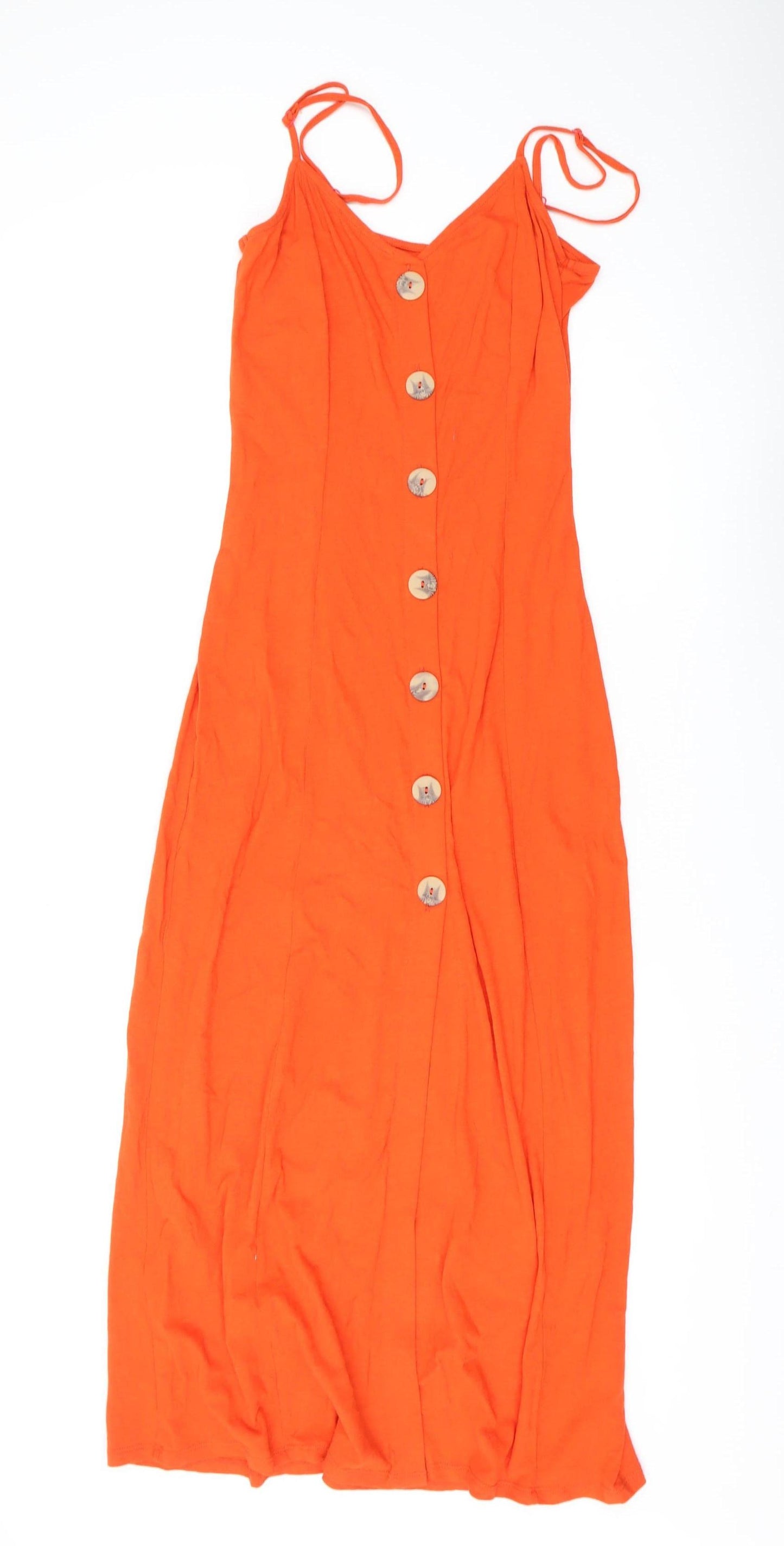 ASOS Women's Orange Long Slip Dress UK 8